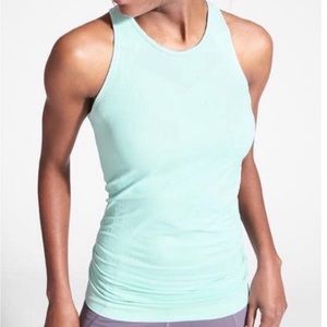 Athleta Finish Fast Seamless Tank Top in Mint Aqua Seafoam Green Pastel